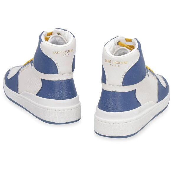 Raffia Textured Mid-Top Sneakers in Neutral Beige - Picture 4 of 4